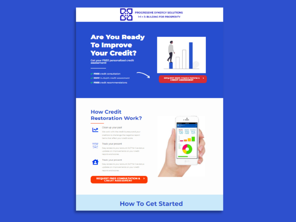 Free Consultation Landing page